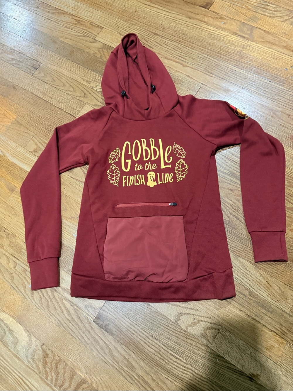 Maroon "Gobble to the Finish Line" Hoodie Kids XL